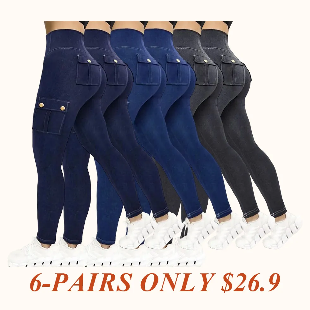 Womens Butt Lifting Leggings with Flap Pockets High