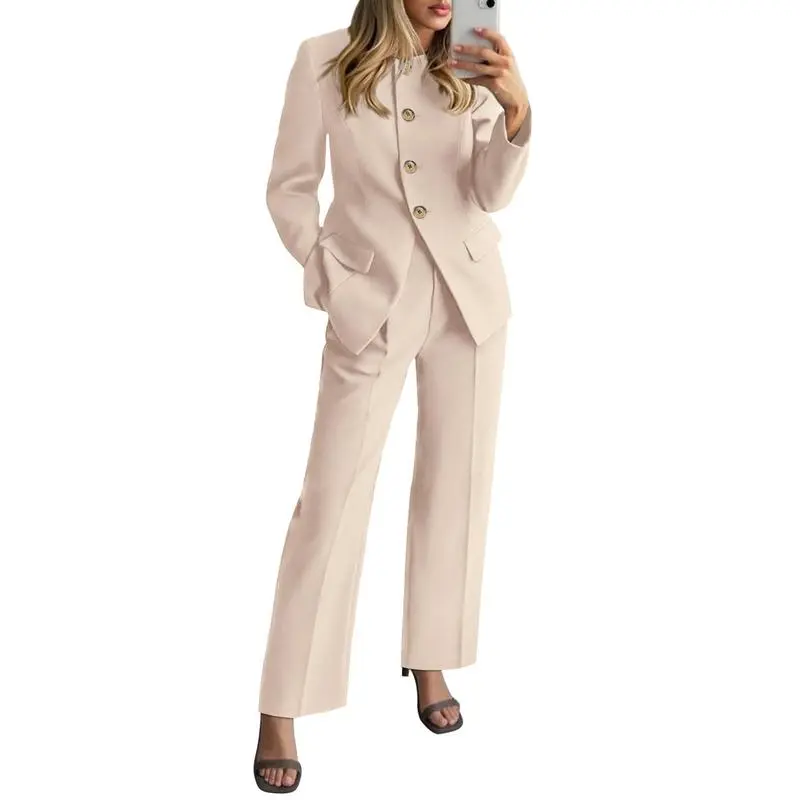 Two-Piece Set for Women Fall Fashion Business Casual Long Sleeve Blazer Jackets