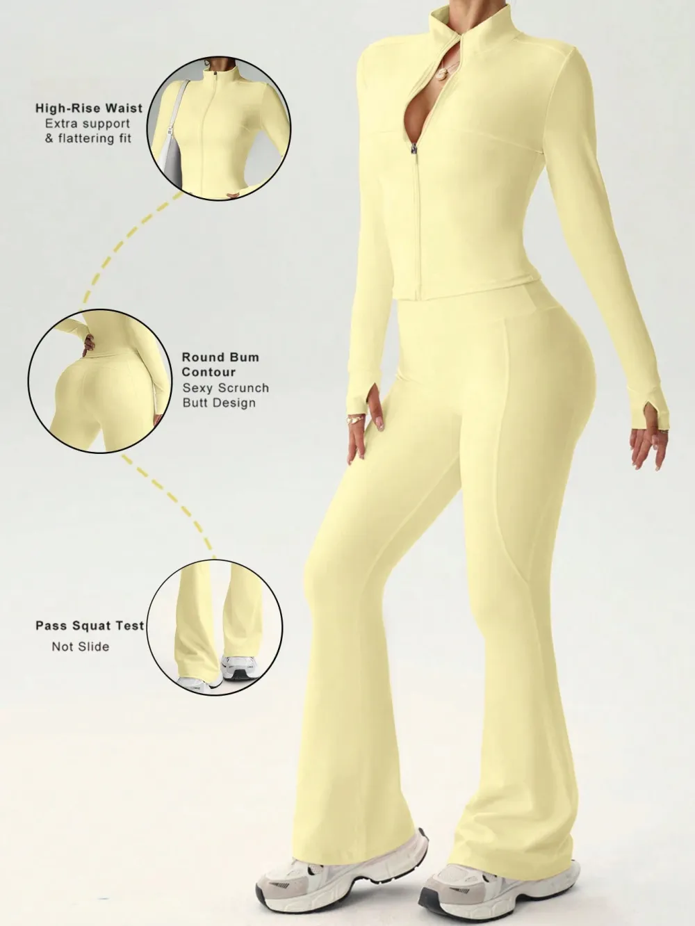 Women's Street Style 2-Piece Bodycon Activewear Set