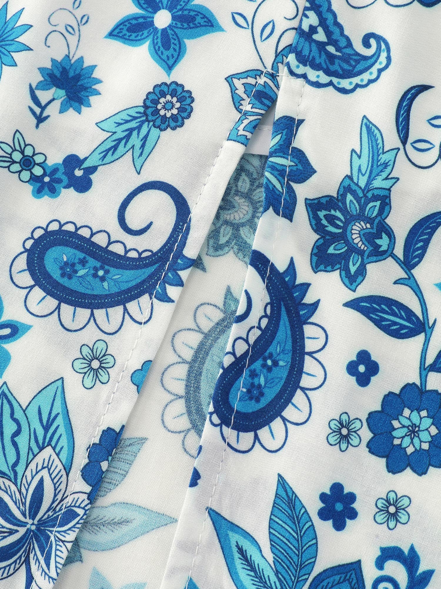 Paisley Floral Print Split Hem Maxi Dress