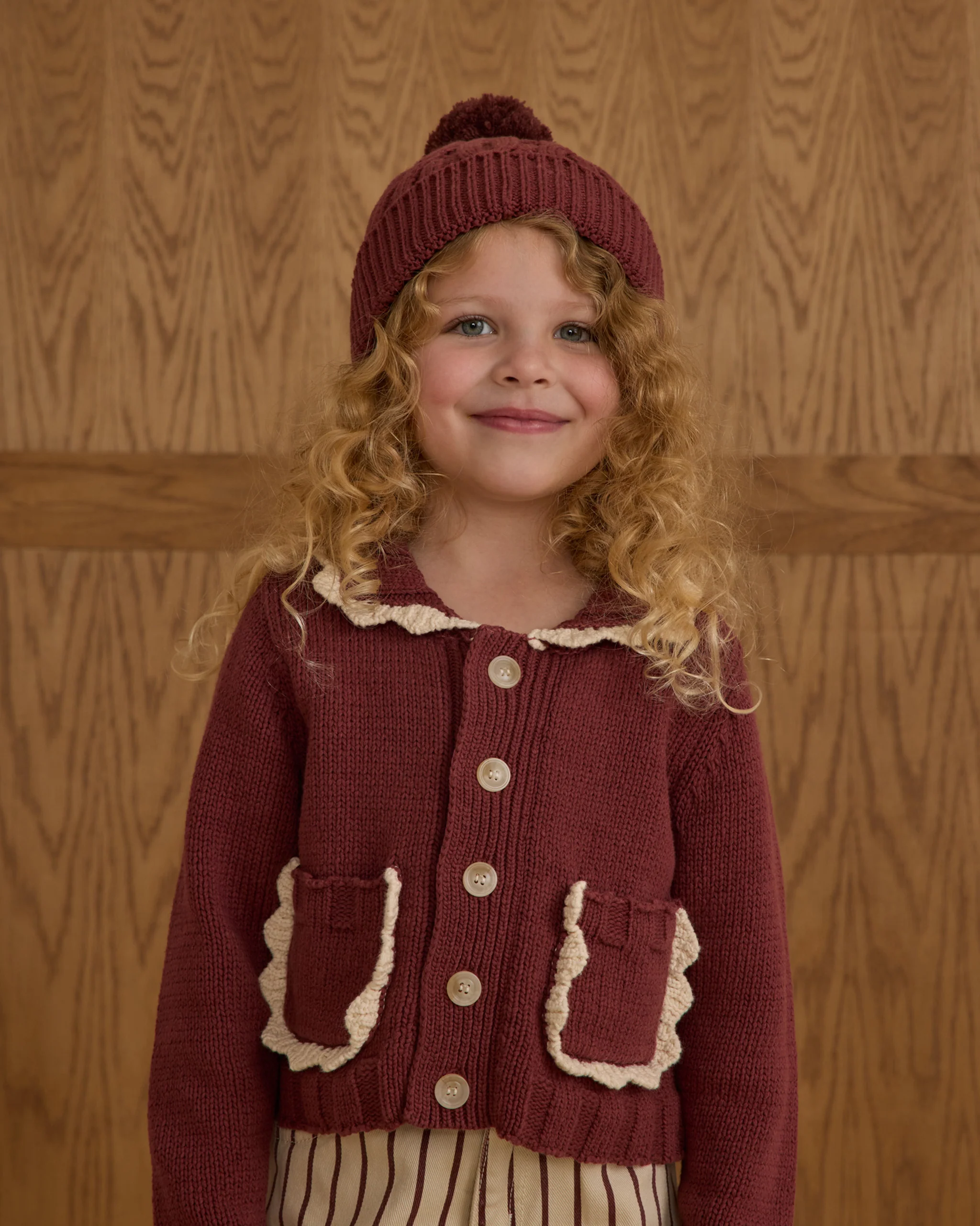 Collared Cardigan || Burgundy