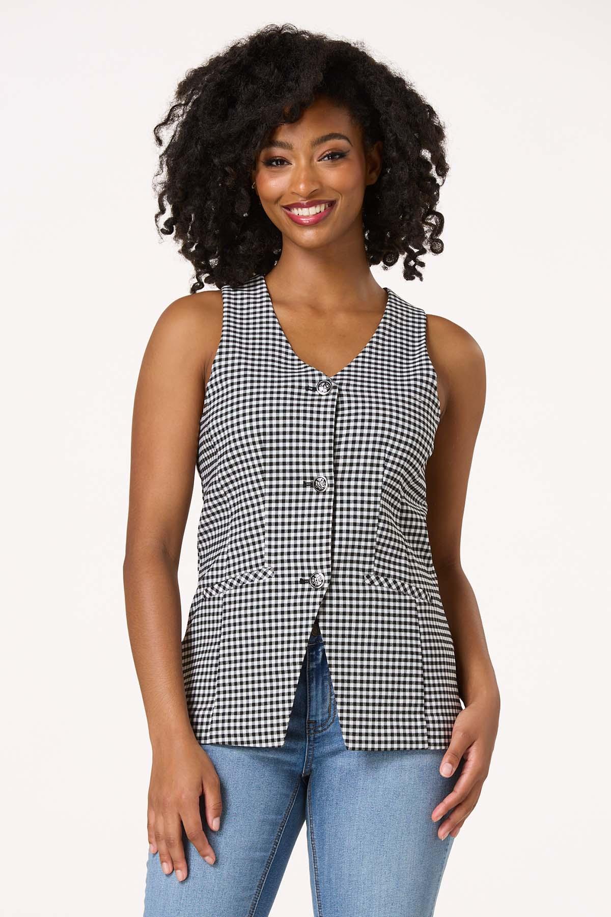 Gingham Bengaline Vest