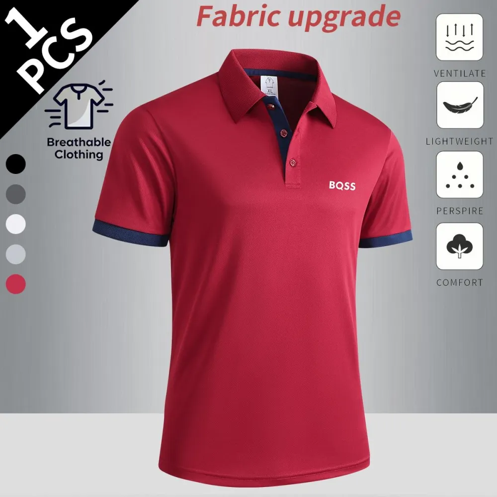 Summer new men's comfortable POLO shirts, classic button-down lapel tops