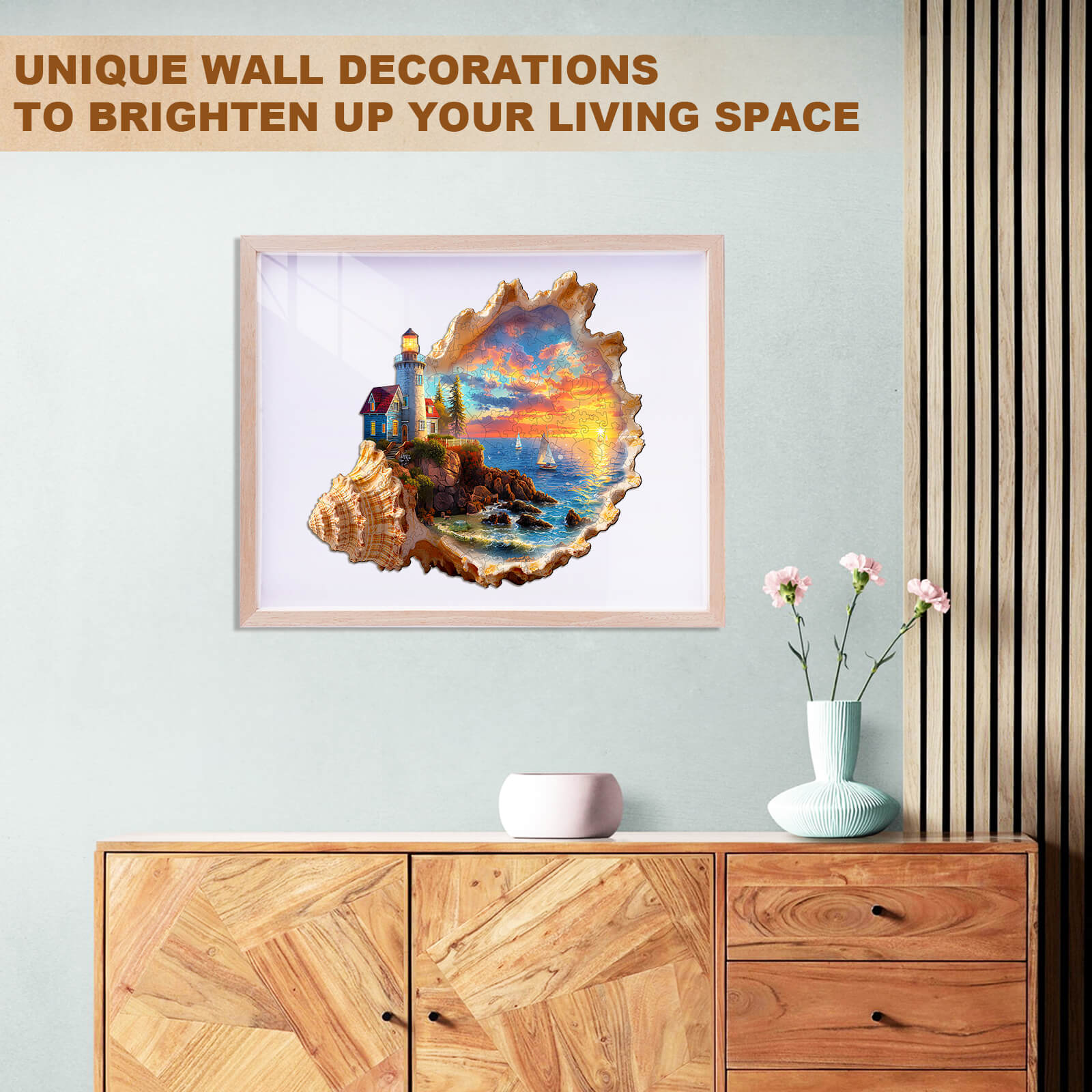 Sunset by the seaside Wooden Jigsaw Puzzle