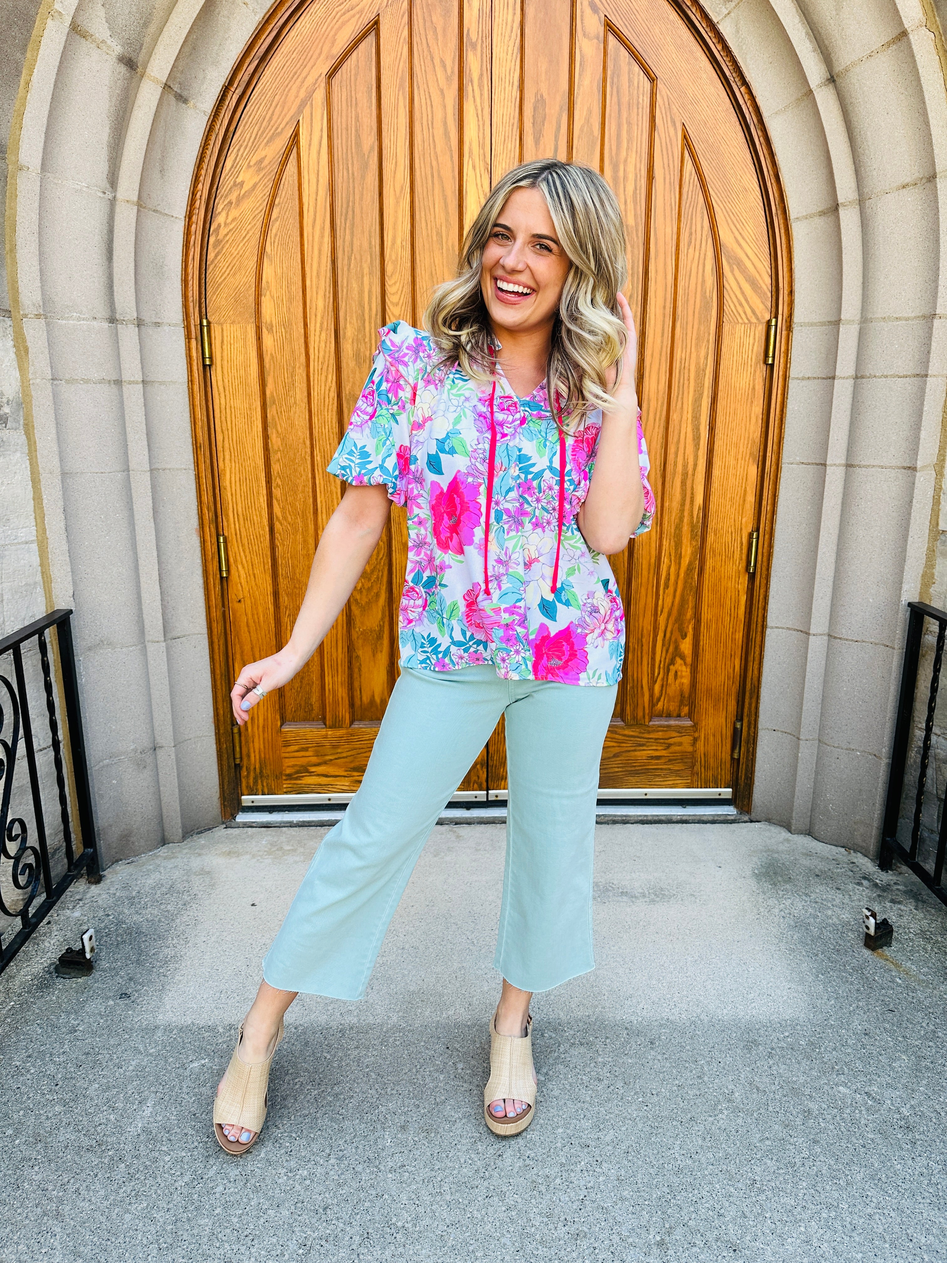 Tied With Blooms Top