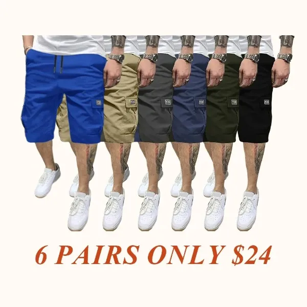 Men's Shorts Set - Slanted Pockets - Versatile Casual Wear