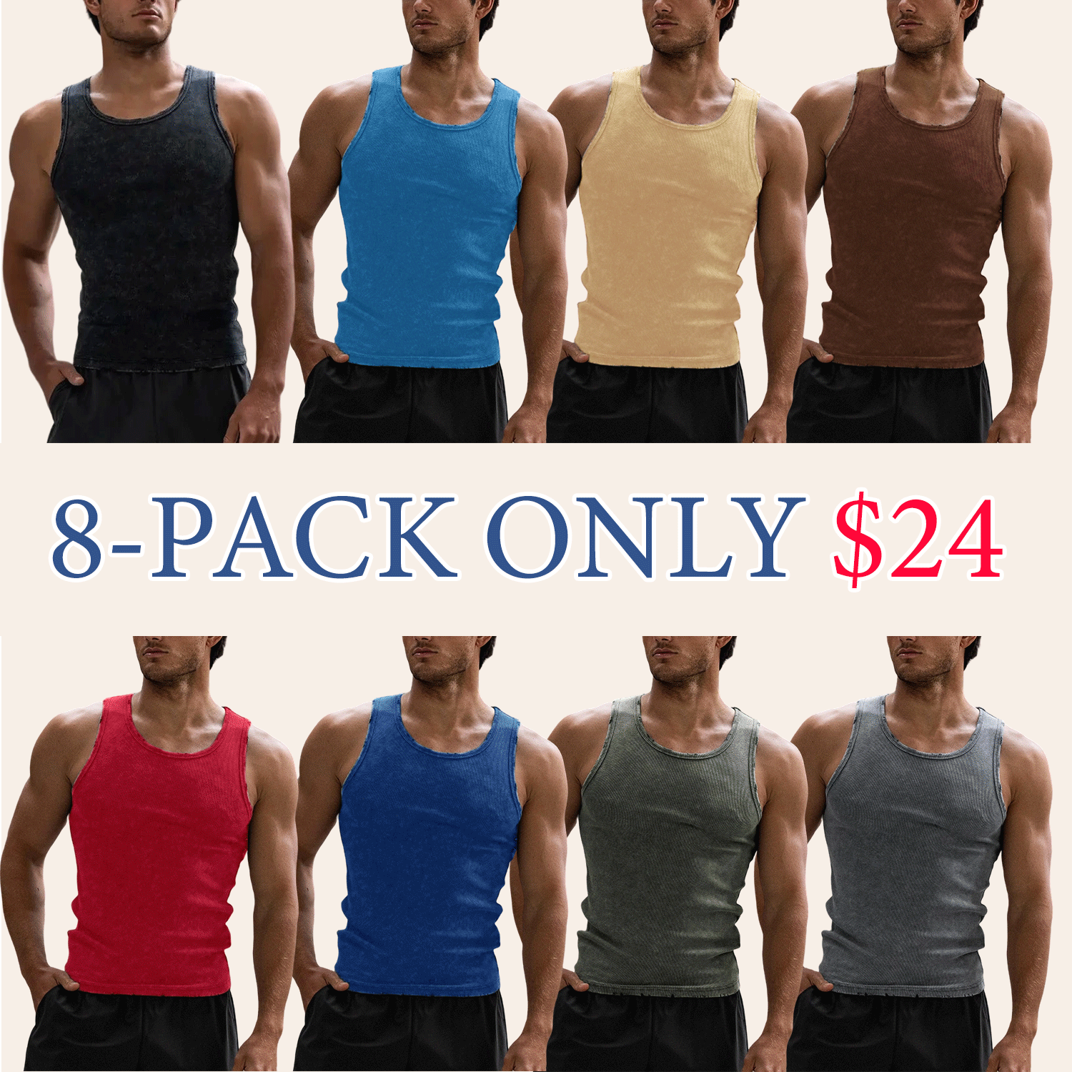 🔥Men’s Ultra-Soft Distressed Fitted Tank