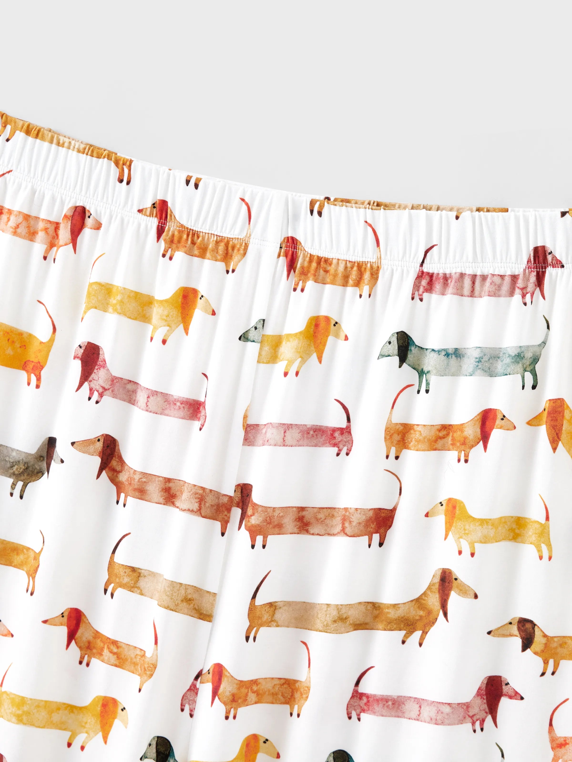 Bamboo Family Pajamas Cute Doggy Patterned Short-sleeve Matching Pajamas Set ( Snug-Fitting for Children ) Multi-color