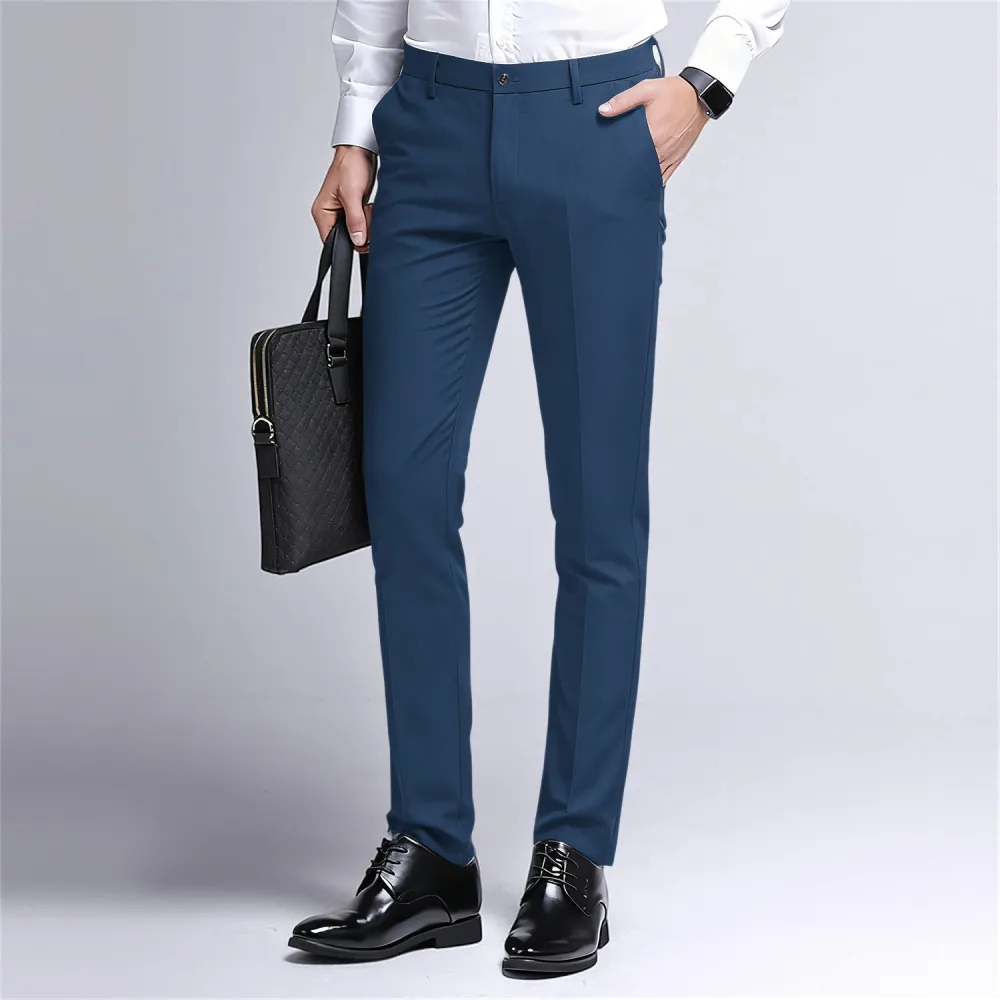 Men's Stretch Dress Pants Slim Fit Skinny Suit Pants