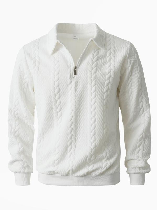 Men's Classic Cable Knit Quarter-Zip Pullover