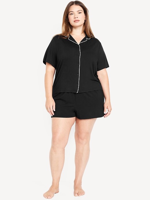 Sunday Sleep Knit Jersey Short Set Black Jack