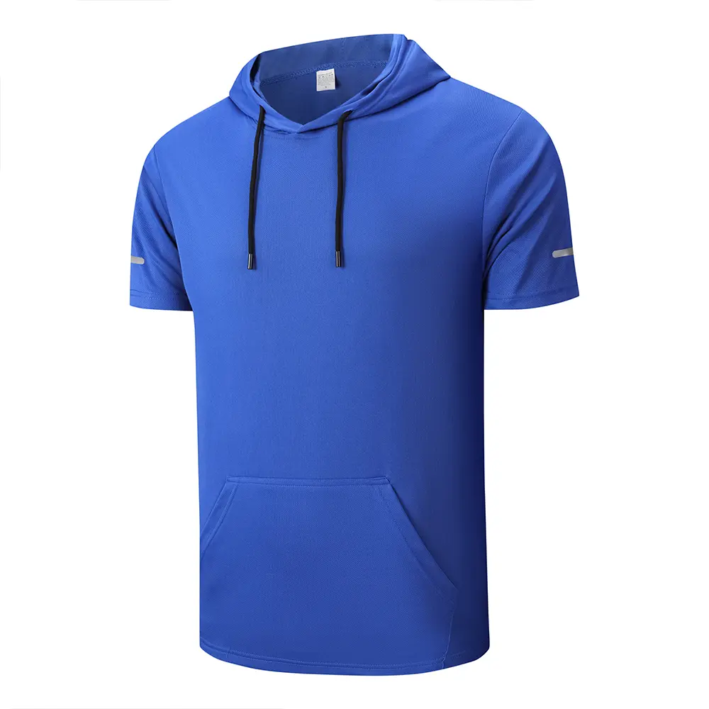 9-Pack Men’s lightweight outdoor hooded T-shirt in smooth mesh fabric—practical for morning runs and hiking