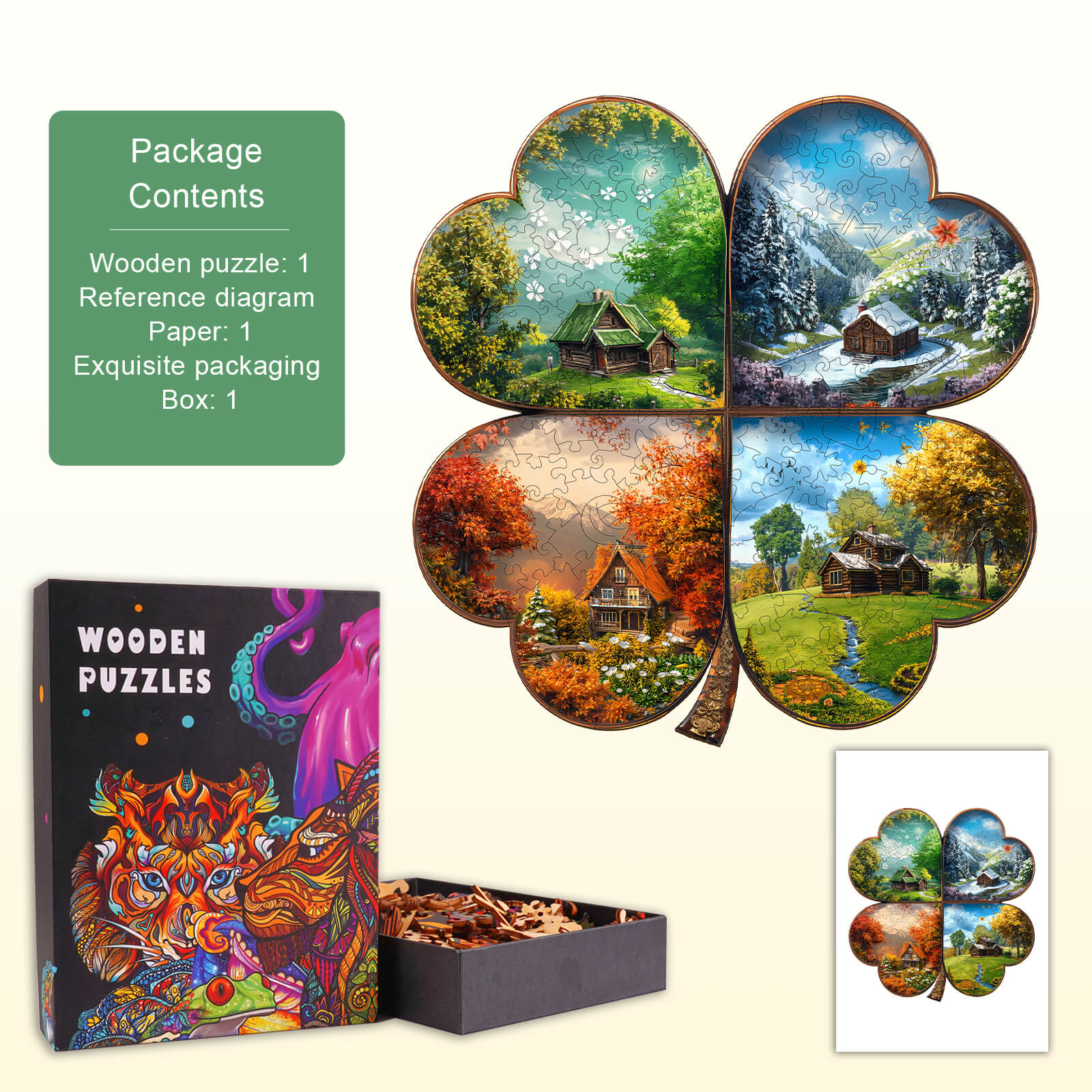 Seasons Scenery Wooden Jigsaw Puzzle