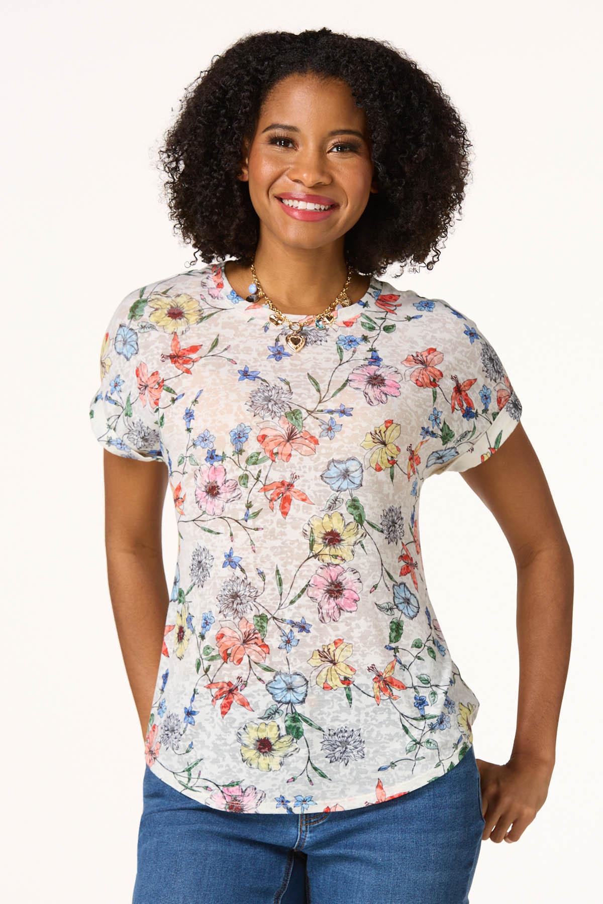 Burnout Floral Top