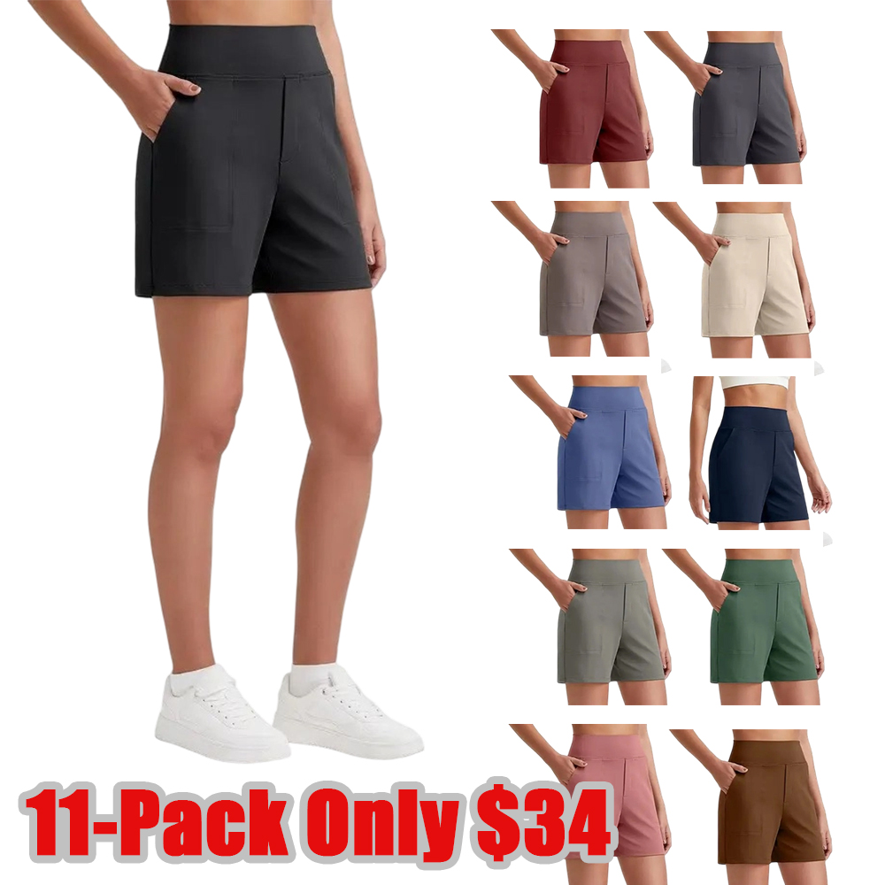 Women's Athletic Shorts High Waisted Running Yoga Shorts Summer Casual Burmuda Shorts with Pockets Activewear