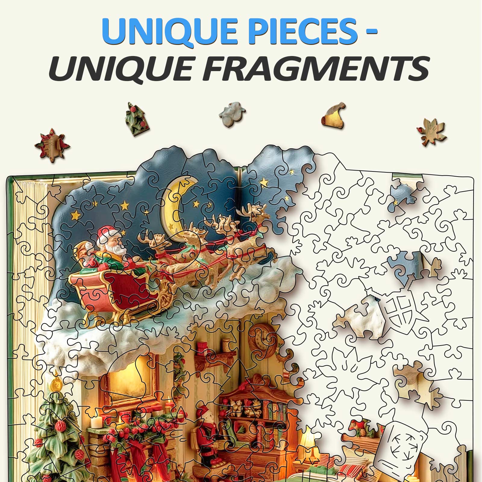 Christmas Eve in the Book Wooden Jigsaw Puzzle