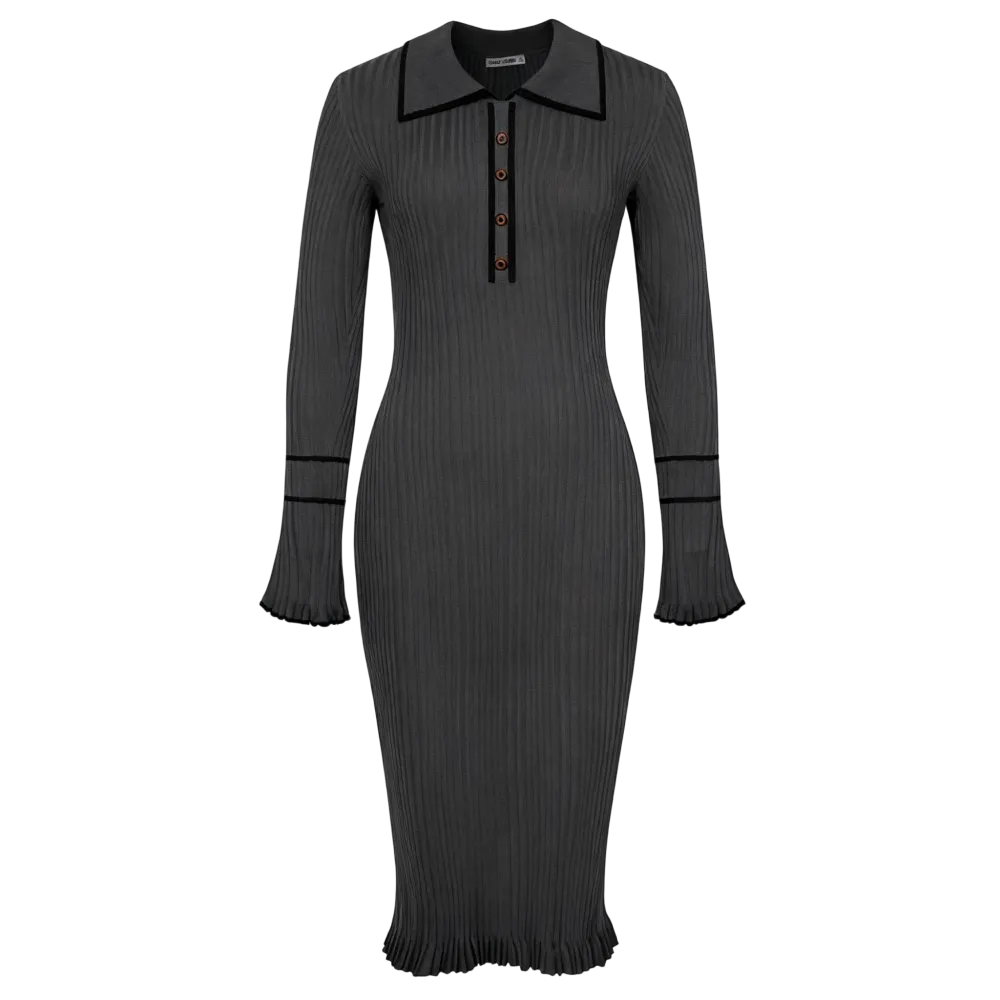Women Ribbed Sweater Dress Long Sleeve