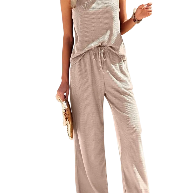Women's 2-Piece Waffle Lounge Set
