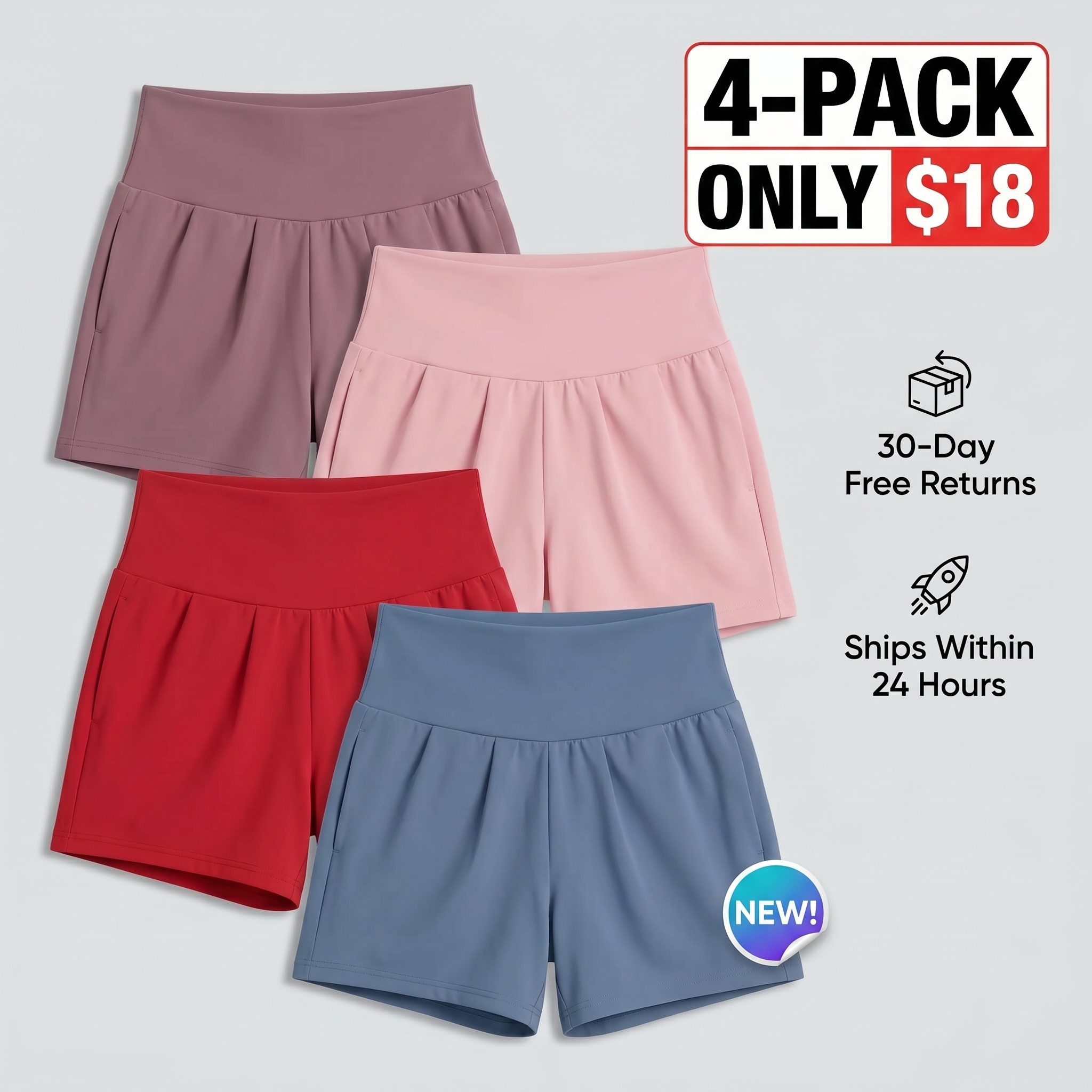 Super High Waisted Back Pocket & Side Hidden Pocket 2-in-1 Yoga Shorts 3