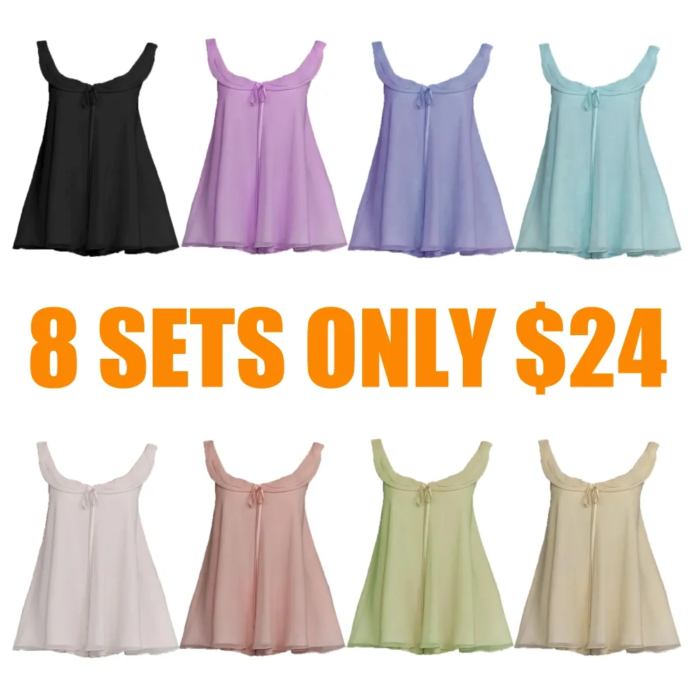 ​​Women's Sleeveless U-Neck Top & Shorts Set (Just $3 Each!)