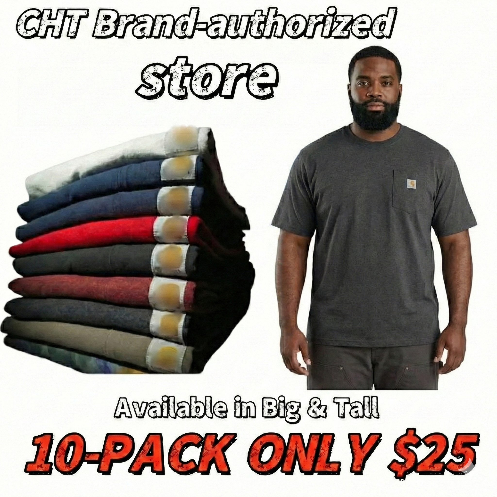 CHT Men's K87 Workwear Loose Fit Heavyweight Short-Sleeve Pocket T-Shirt