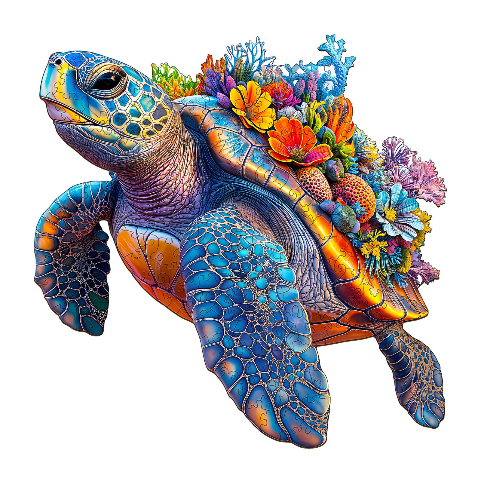 Coral and Turtle Wooden Jigsaw Puzzle
