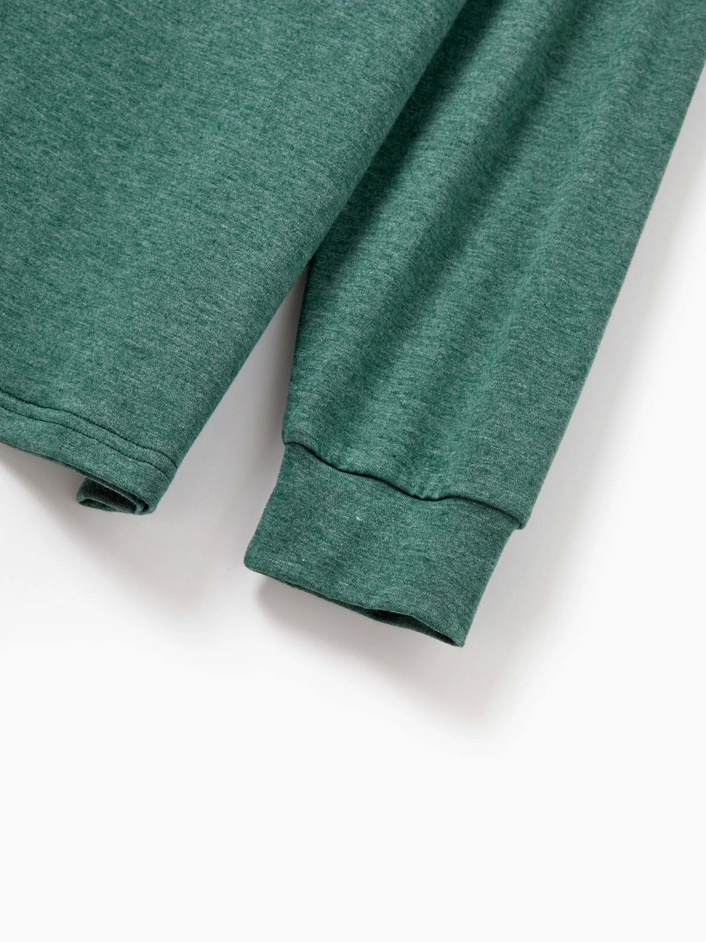 Christmas Matching Family Pajamas Set Reindeer and Santa Claus PJS with Christmas Socks Green