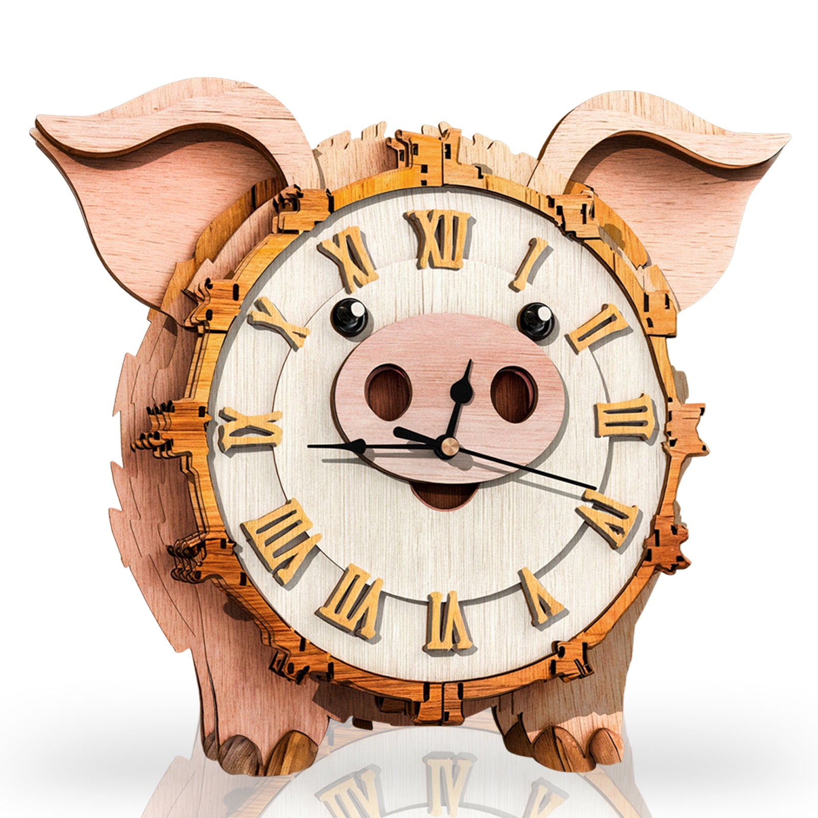 Pig – DIY Wooden Clock, 3D Puzzle Craft Kit