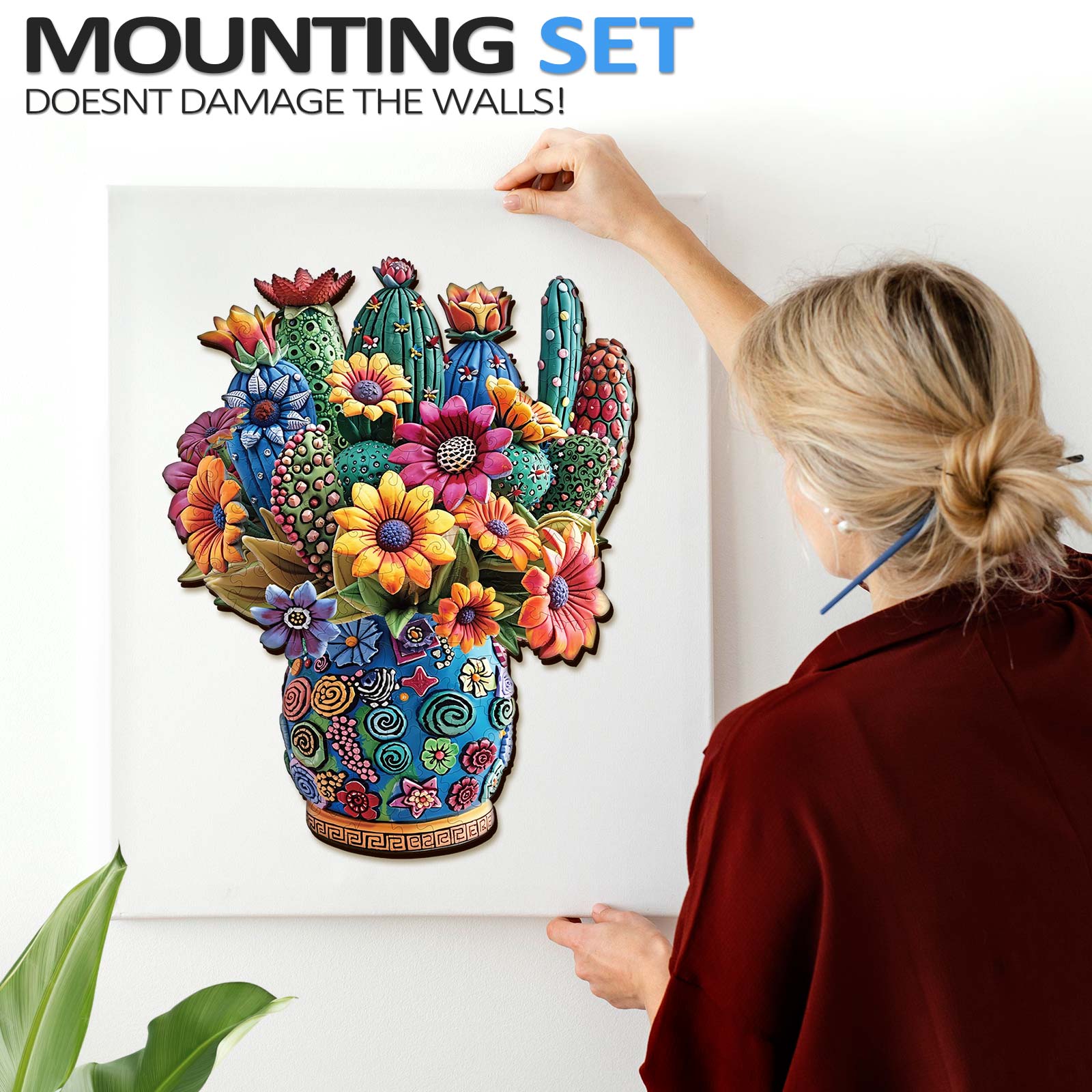 Blooming cactus Wooden Jigsaw Puzzle