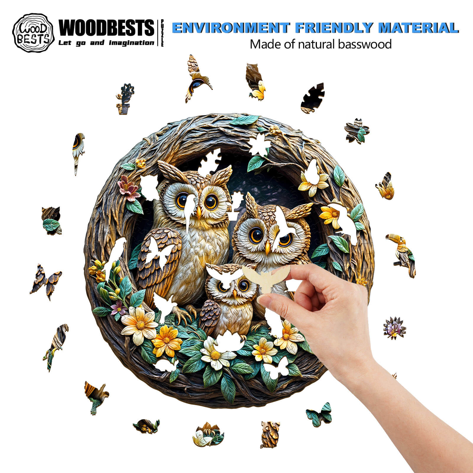 3D warm family Wooden Jigsaw Puzzle