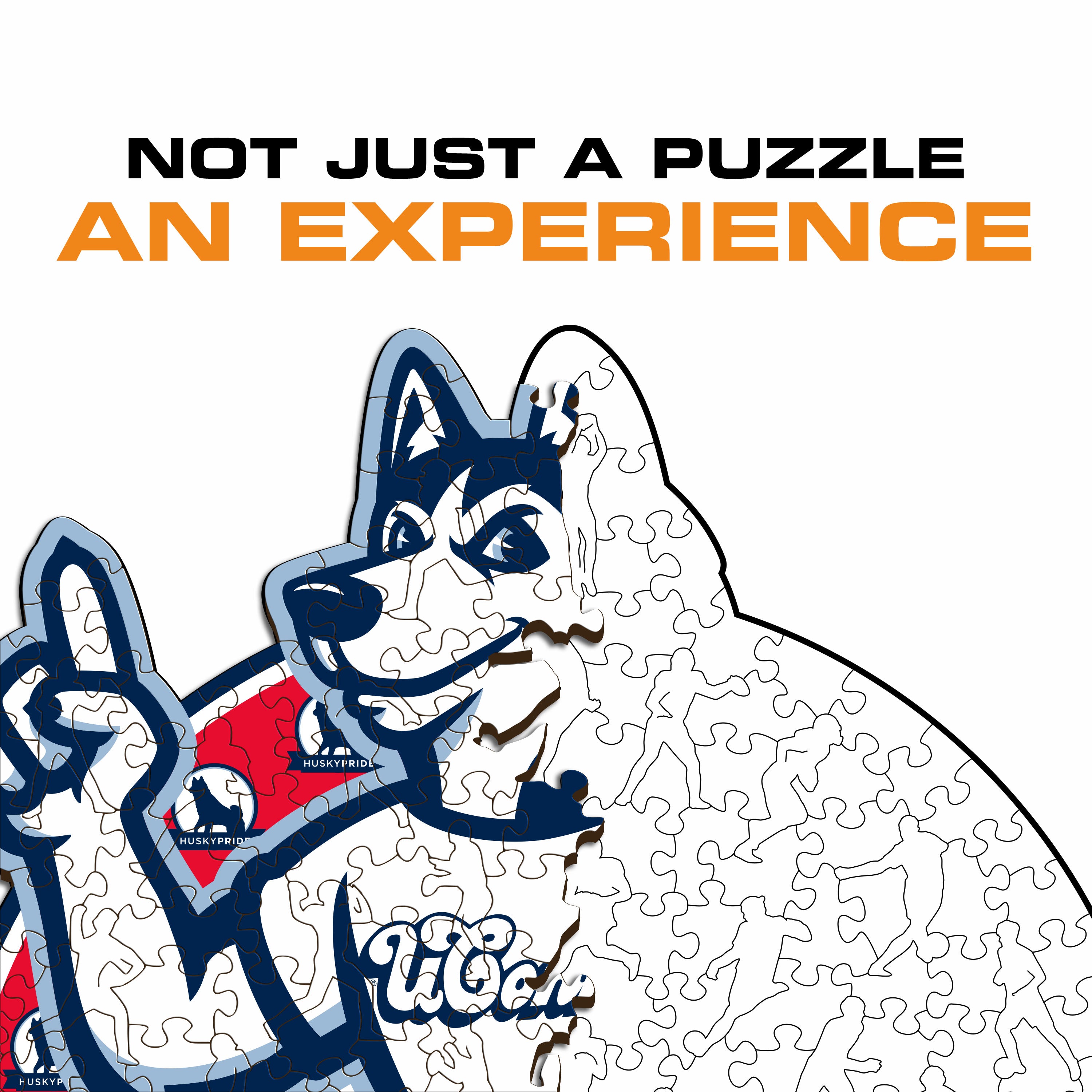 University of Connecticut Mascot - Wooden Puzzle