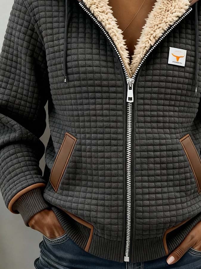 Women'S Casual Contrast Color Stitching Jacket