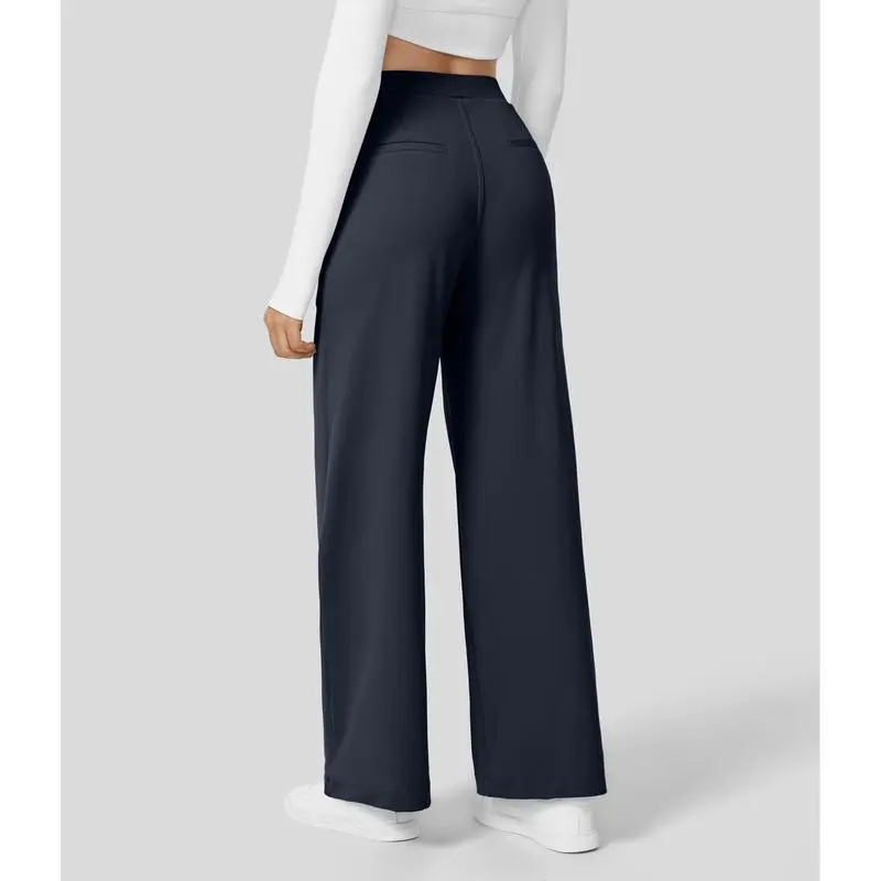 Halara Flex High Waisted Plicated Side Pocket Straight Leg Work Pants