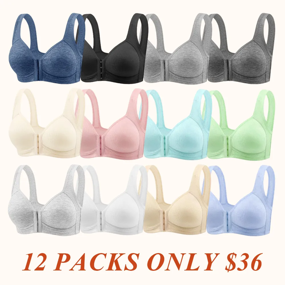 Adjustable Front Closure Push-Up Bra Wire-Free