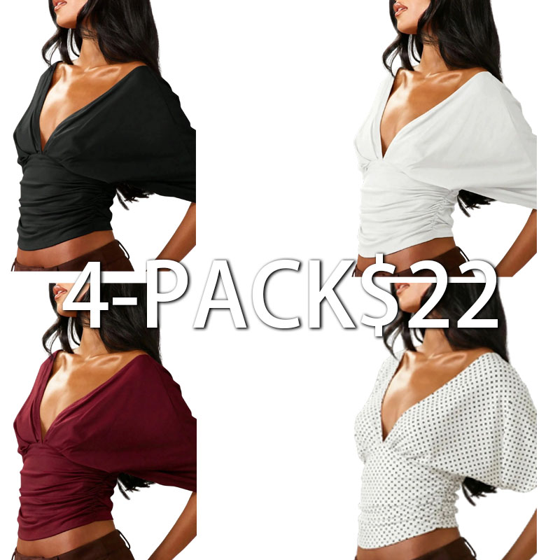 Women's Waist Cinched Backless Bodycon Top – V-Neck Slimming Fit