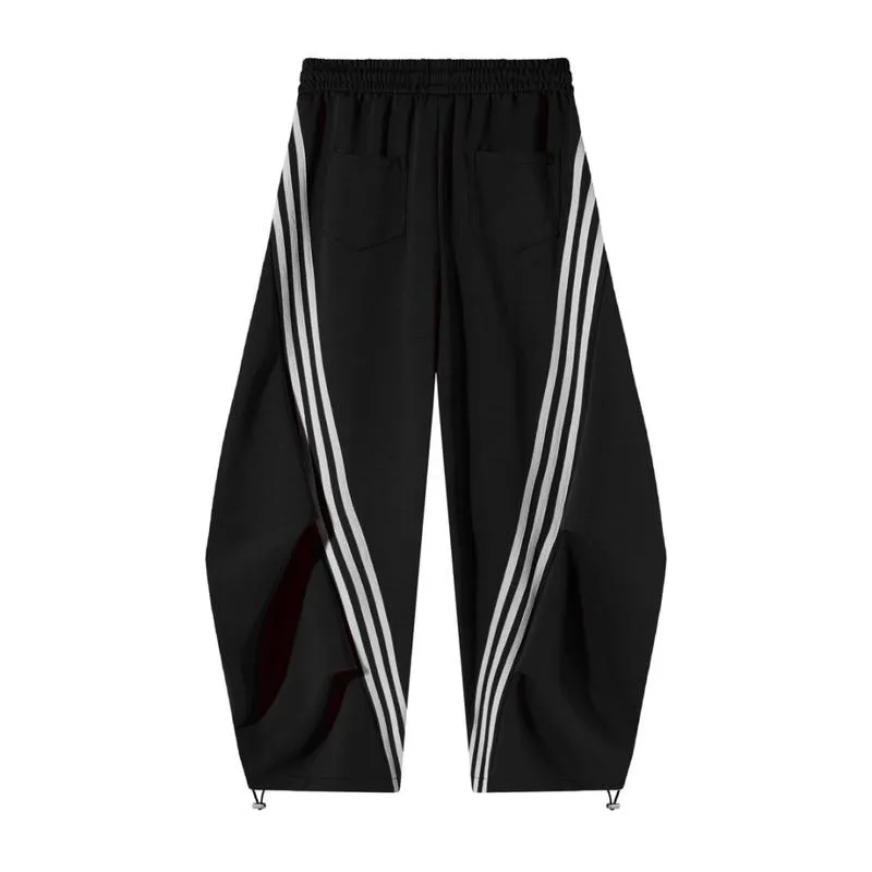 Loose Wide Leg Striped Track Pants Women's Casual Streetwear Joggers