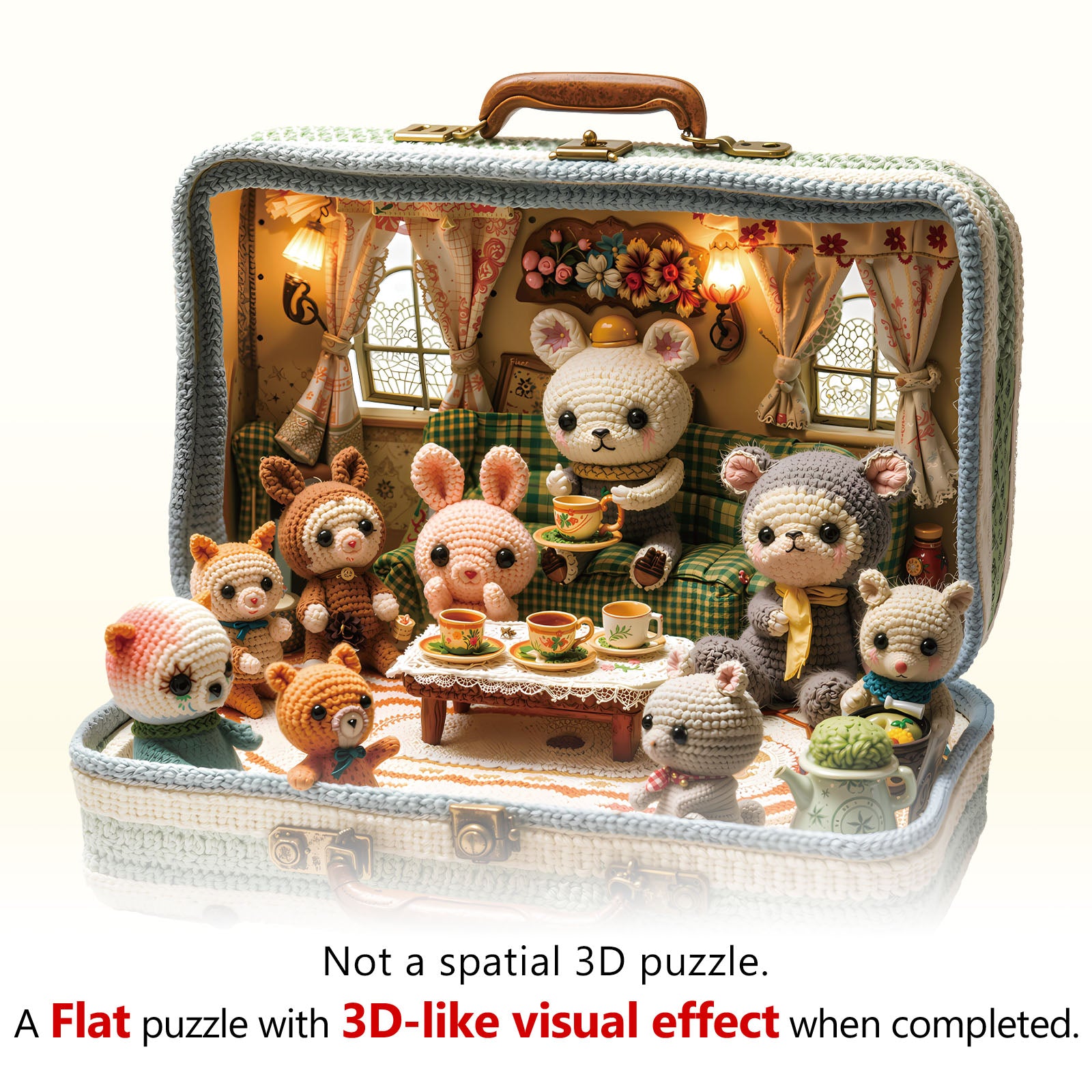 Animal Tea Party Wooden Jigsaw Puzzle