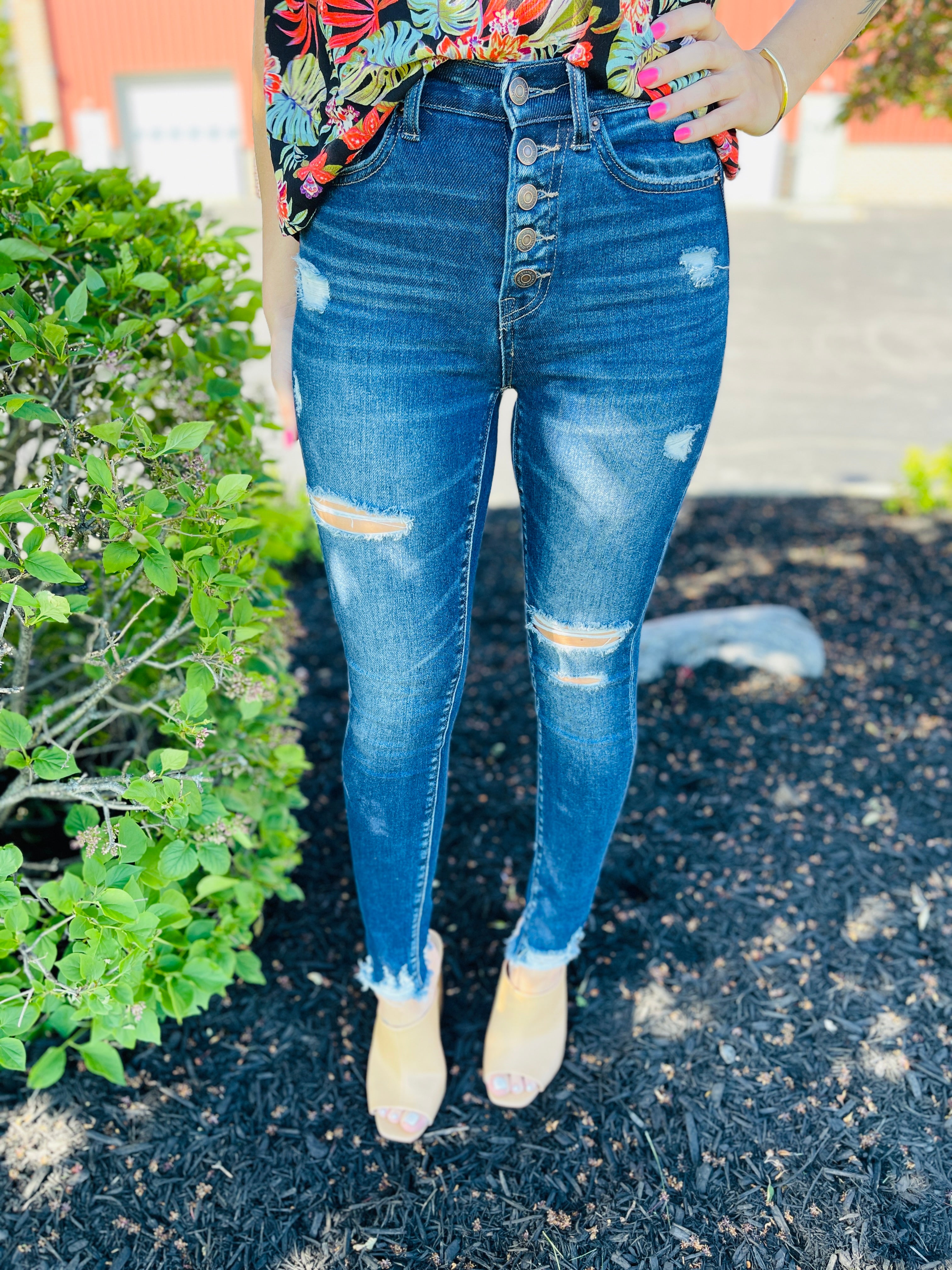 DOORBUSTER! I Like Big Button Fly Skinny Jeans