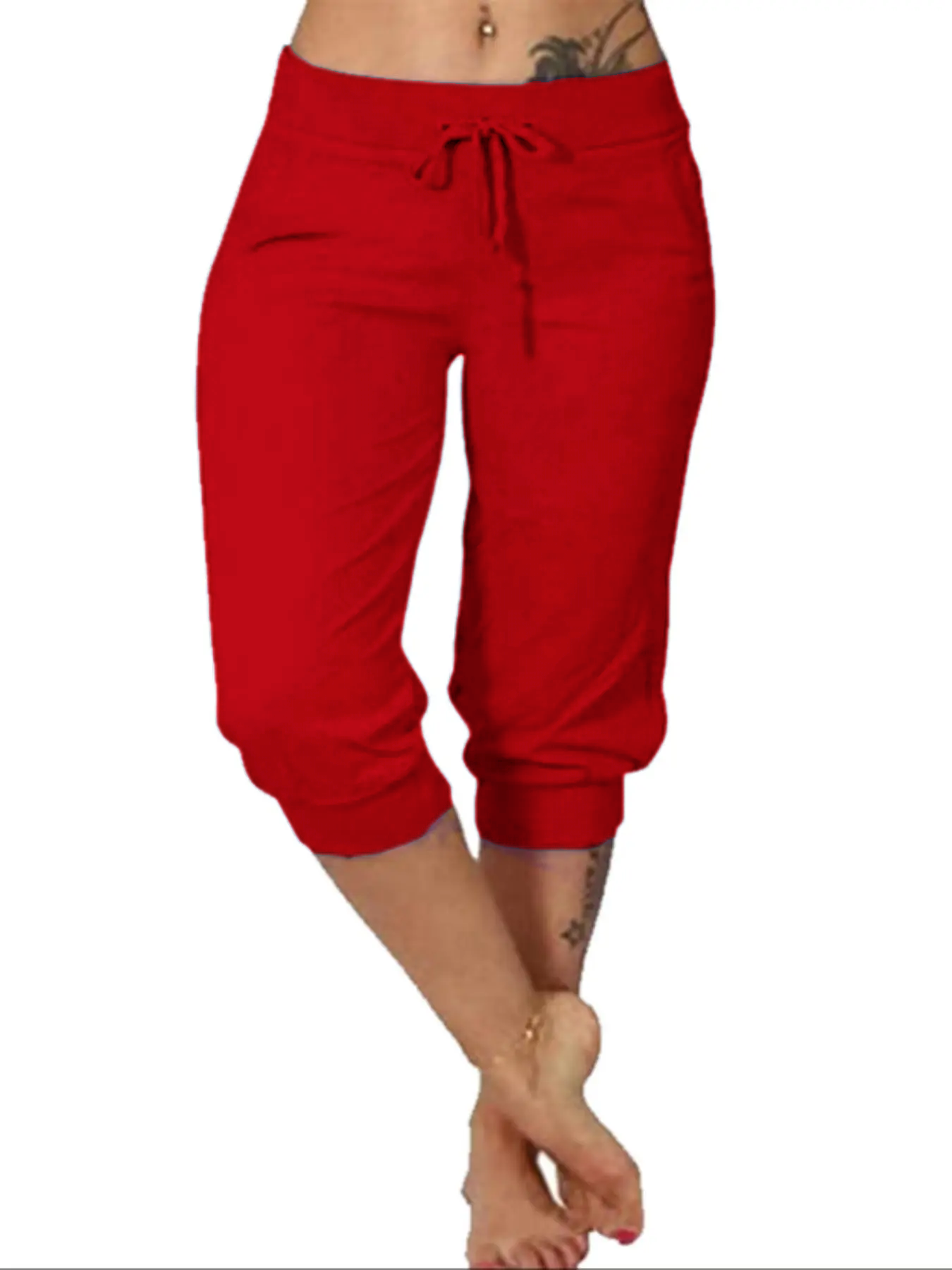 Women’s Plus Size Capri Pants – Casual Comfy Summer Cropped Trousers