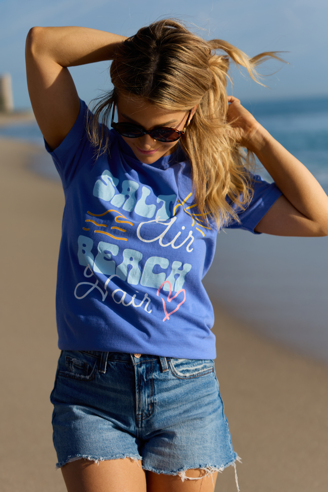 Salt Air Beach Hair Blue Graphic Tee