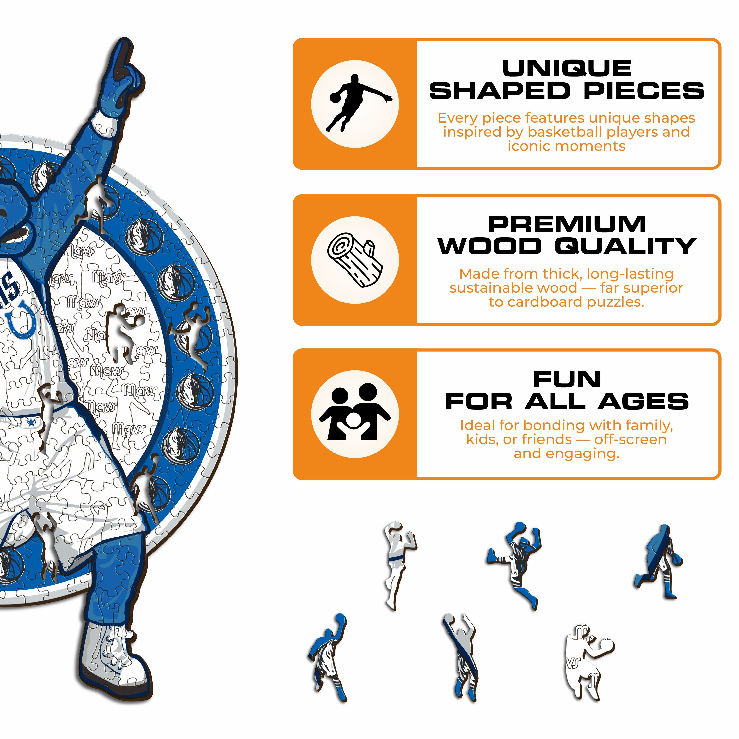 Dallas Mavericks™ Mascot - Wooden Puzzle