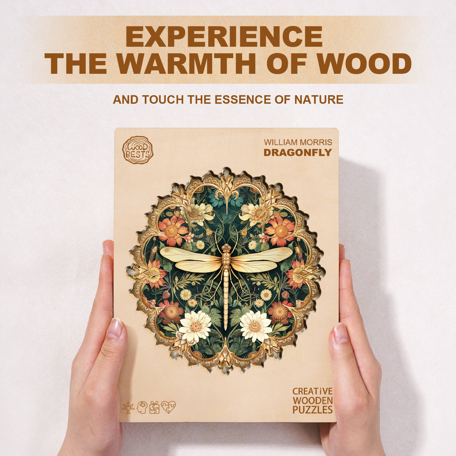William Morris dragonfly Wooden Jigsaw Puzzle