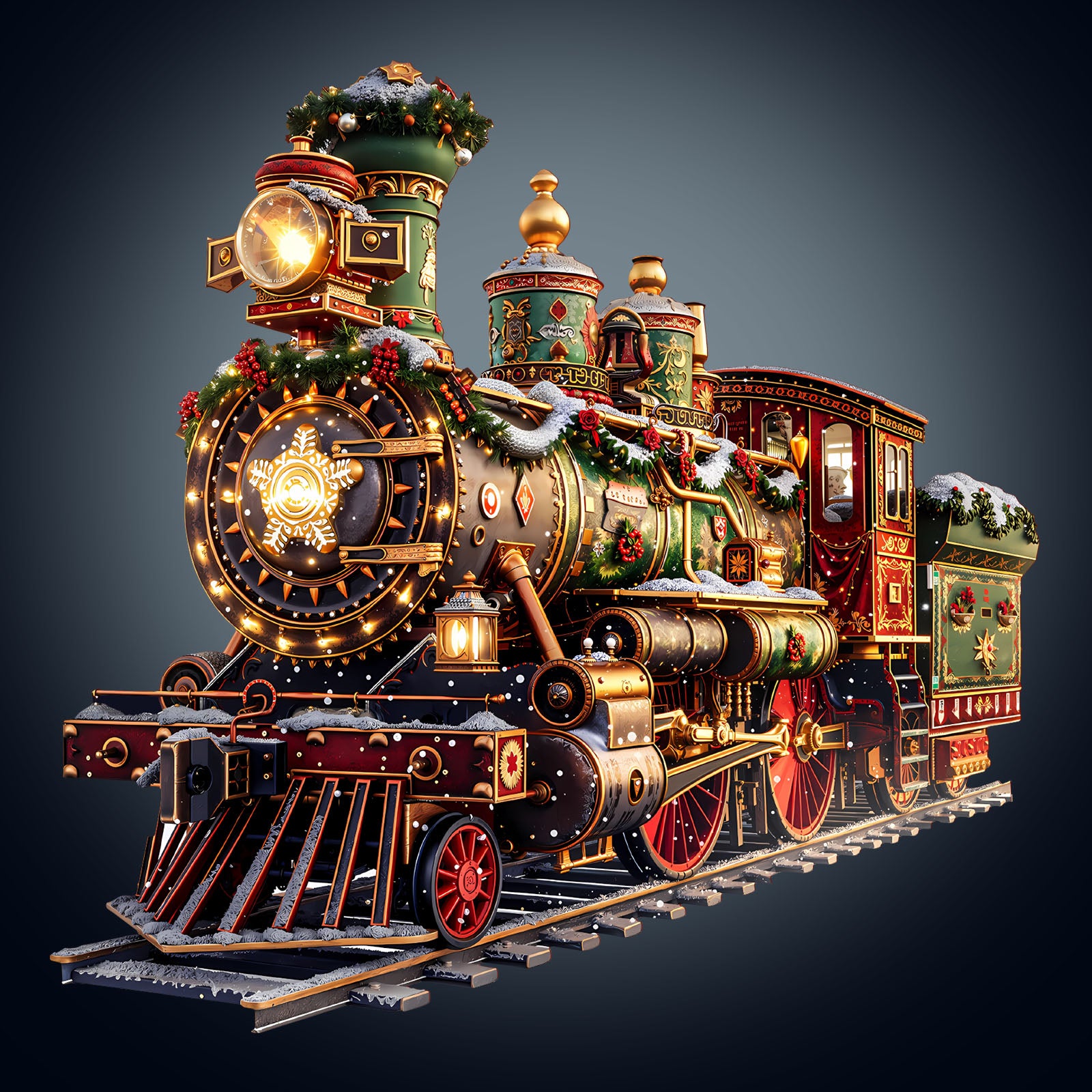 Christmas Mechanical Train-1 Wooden Jigsaw Puzzle