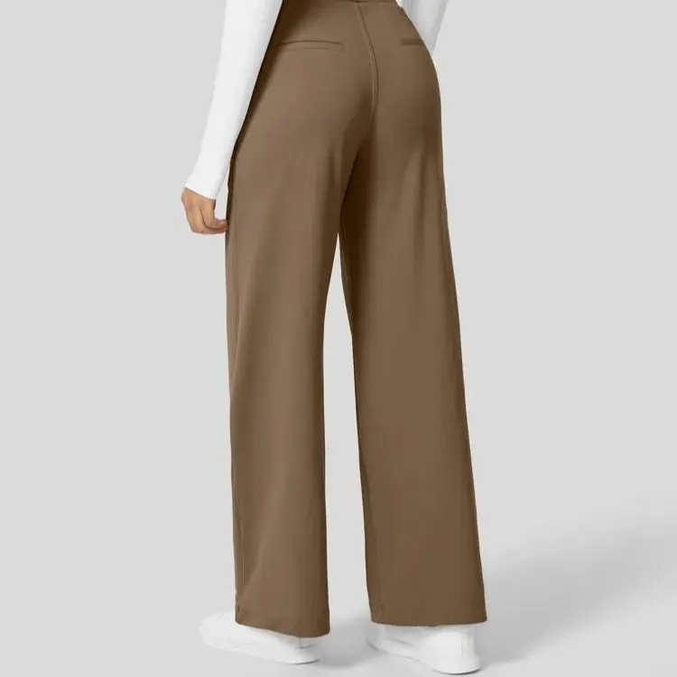Halara Flex High Waisted Plicated Side Pocket Straight Leg Work Pants