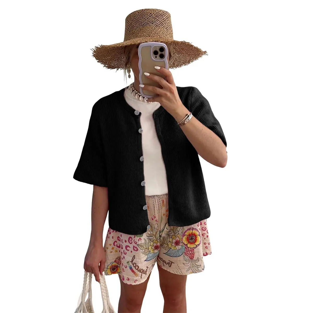 🔥 Women's Lightweight Cardigan Short Sleeve Button-Down Summer Cardigan Sweater