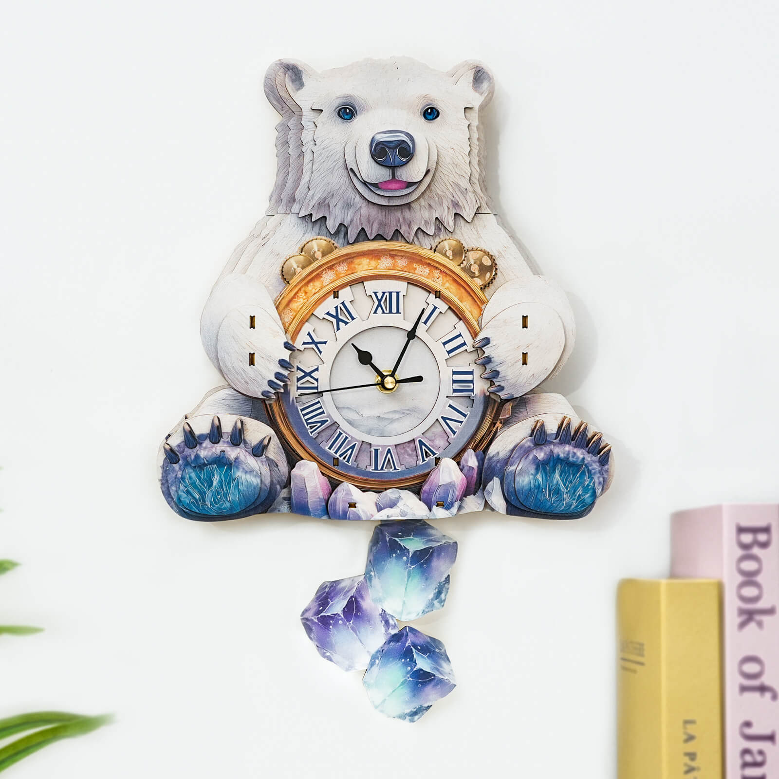 Polar bears– DIY Wooden Clock, 3D Puzzle Craft Kit
