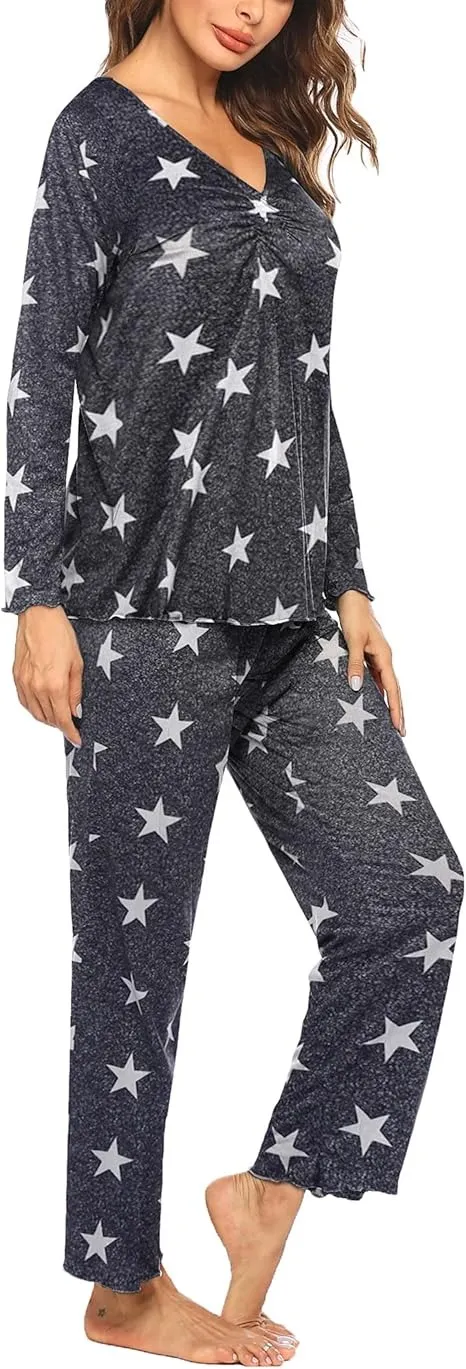 Womens Pajama Sets 2 Piece Lounge Set Fall Winter Pajamas