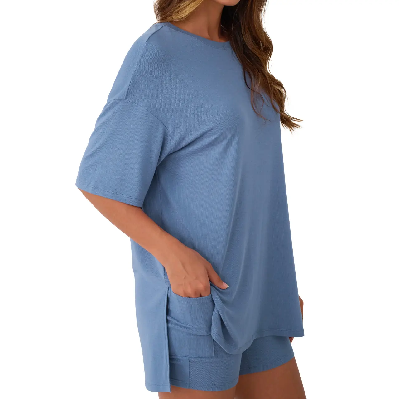 Women’s Oversized Tee & High-Waisted Biker Shorts Set