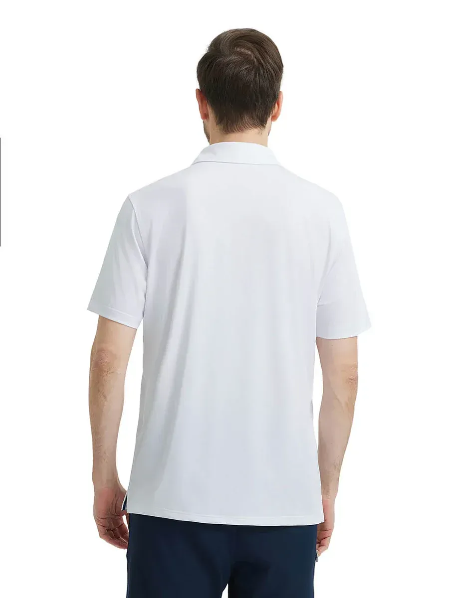 Men'S Designed Collared Solid Performance Polo