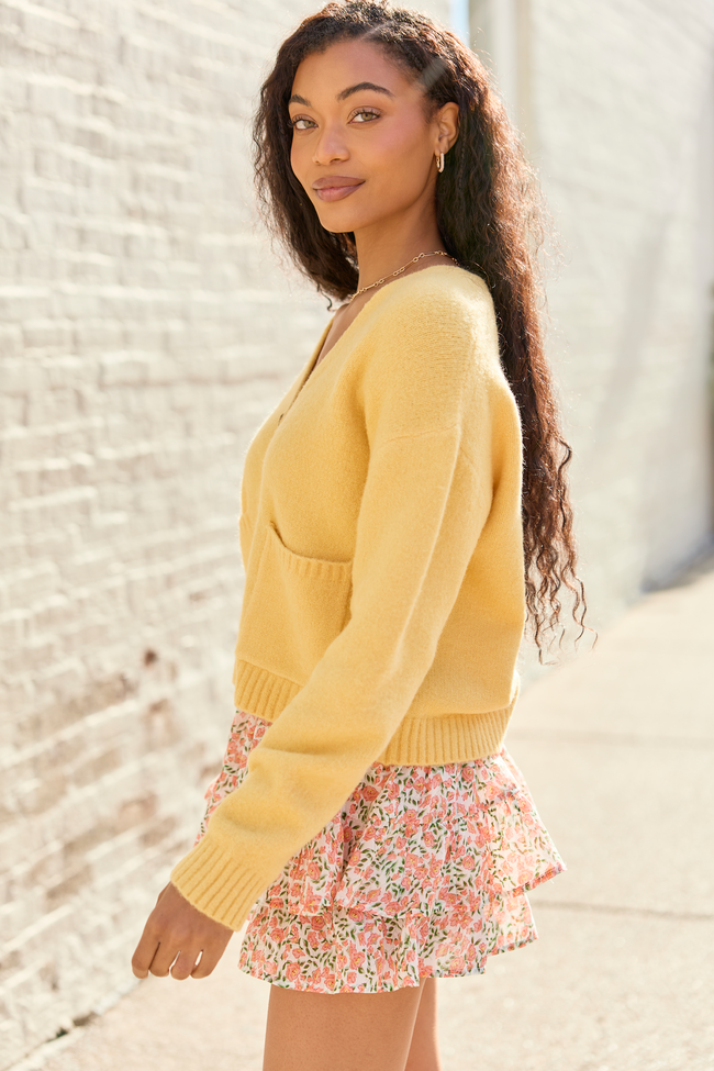 Kathryn Yellow Long Sleeve Cardigan